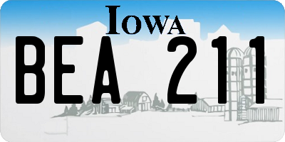 IA license plate BEA211