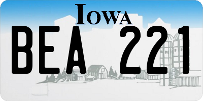 IA license plate BEA221