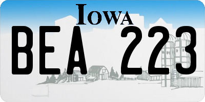 IA license plate BEA223