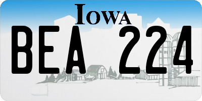 IA license plate BEA224