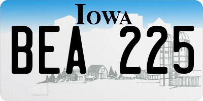 IA license plate BEA225