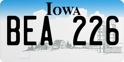 IA license plate BEA226