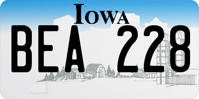 IA license plate BEA228
