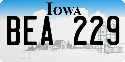 IA license plate BEA229