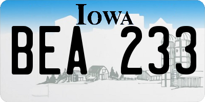 IA license plate BEA233