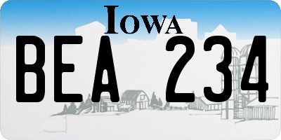 IA license plate BEA234