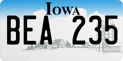IA license plate BEA235
