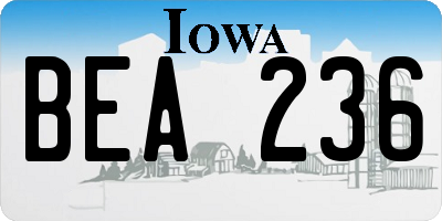 IA license plate BEA236