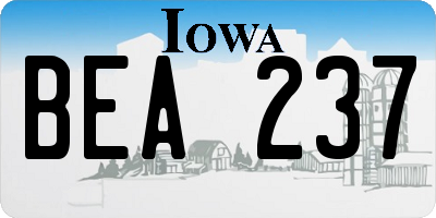 IA license plate BEA237