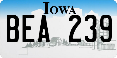 IA license plate BEA239