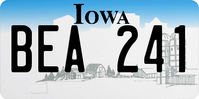 IA license plate BEA241