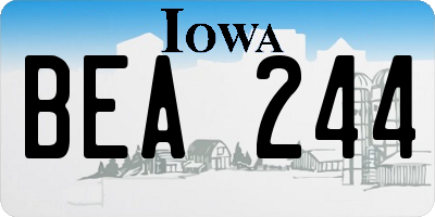 IA license plate BEA244