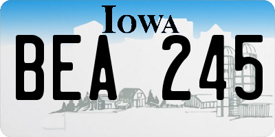 IA license plate BEA245