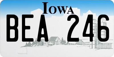 IA license plate BEA246
