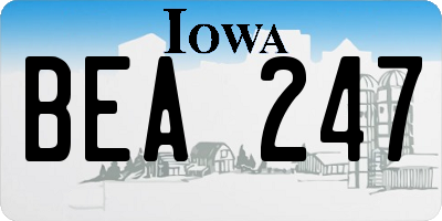 IA license plate BEA247