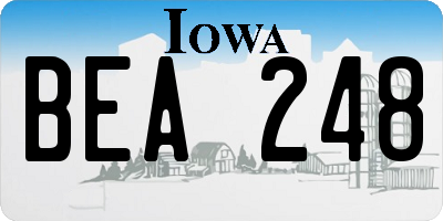 IA license plate BEA248