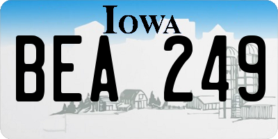 IA license plate BEA249