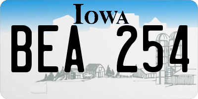 IA license plate BEA254