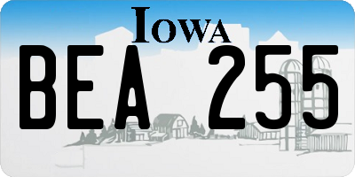IA license plate BEA255