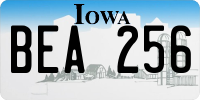 IA license plate BEA256