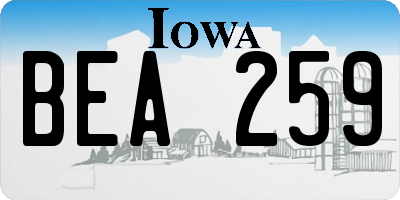 IA license plate BEA259