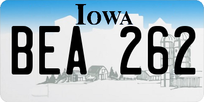 IA license plate BEA262