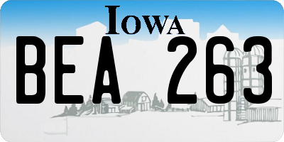 IA license plate BEA263