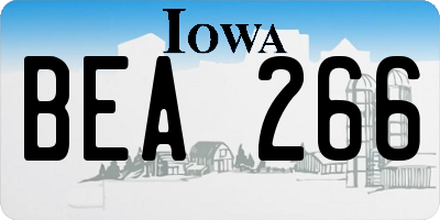IA license plate BEA266