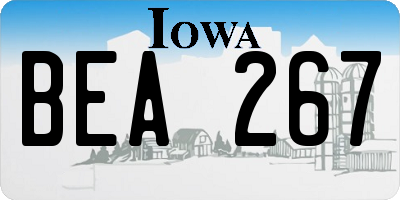 IA license plate BEA267