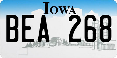 IA license plate BEA268