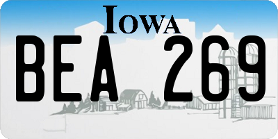 IA license plate BEA269