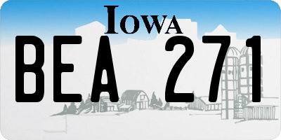 IA license plate BEA271