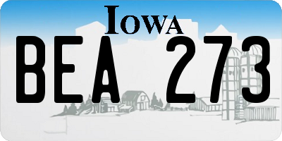 IA license plate BEA273