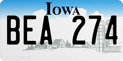IA license plate BEA274