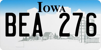 IA license plate BEA276