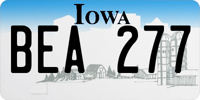 IA license plate BEA277