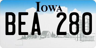IA license plate BEA280