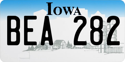 IA license plate BEA282