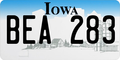 IA license plate BEA283