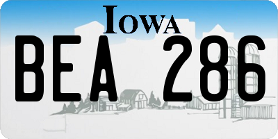 IA license plate BEA286