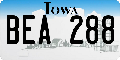 IA license plate BEA288