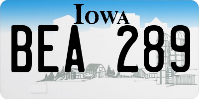 IA license plate BEA289
