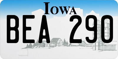 IA license plate BEA290