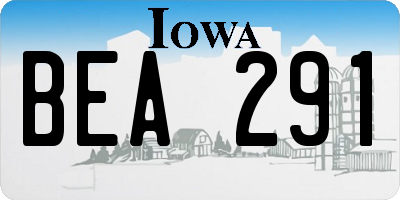 IA license plate BEA291