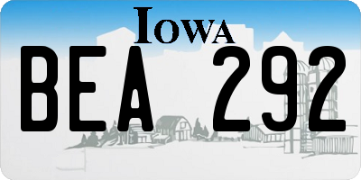 IA license plate BEA292