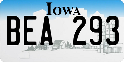 IA license plate BEA293