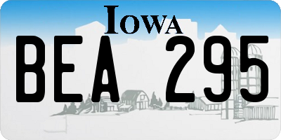 IA license plate BEA295