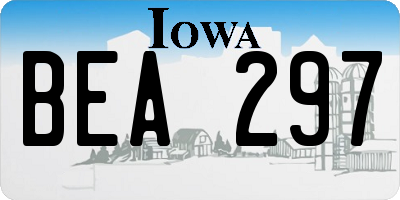 IA license plate BEA297