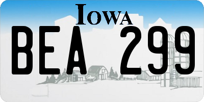IA license plate BEA299