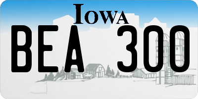 IA license plate BEA300